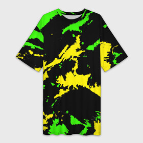 Платье-футболка 3D с принтом Желто зеленый в Петрозаводске,  |  | casual | neon | pattern | абстрактный | брызги | граффити | грязь | зелень | камуфляж | кислотный | краска | красочный | мазки | маскировка | милитари | неоновый | отпечаток | пятна | пятнистый | разноцветный