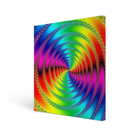 Холст квадратный с принтом Цветной гипноз в Петрозаводске, 100% ПВХ |  | насыщенные цвета | радуга | спираль | цвет | цвета | яркие цвета | ярко