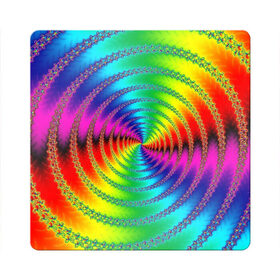 Магнит виниловый Квадрат с принтом Цветной гипноз в Петрозаводске, полимерный материал с магнитным слоем | размер 9*9 см, закругленные углы | насыщенные цвета | радуга | спираль | цвет | цвета | яркие цвета | ярко