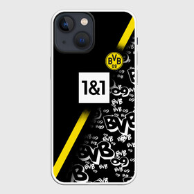 Чехол для iPhone 13 mini с принтом Dortmund 2020 2021 ФОРМА в Петрозаводске,  |  | 09 | borussia | borussia dortmund | bvb | bvb 09 | dortmund | fc | football club | sport | боруссия | дортмунд | спортивные | униформа | фирменые цвета | фк | футбольный клуб