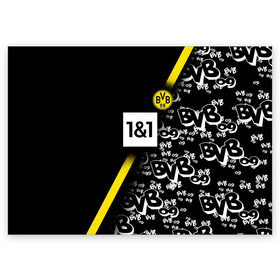 Поздравительная открытка с принтом Dortmund 2020/2021 ФОРМА в Петрозаводске, 100% бумага | плотность бумаги 280 г/м2, матовая, на обратной стороне линовка и место для марки
 | 09 | borussia | borussia dortmund | bvb | bvb 09 | dortmund | fc | football club | sport | боруссия | дортмунд | спортивные | униформа | фирменые цвета | фк | футбольный клуб