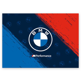 Поздравительная открытка с принтом BMW / БМВ в Петрозаводске, 100% бумага | плотность бумаги 280 г/м2, матовая, на обратной стороне линовка и место для марки
 | 2020 | auto | b m w | bmv | bmw | car | logo | moto | performance | power | series | sport | авто | б м в | бмв | игра | игры | иьц | лого | логотип | марка | машина | мото | мотоцикл | павер | перфоманс | серии | серия | символ | спорт