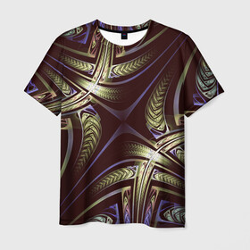 Мужская футболка 3D с принтом Абстракция в Петрозаводске, 100% полиэфир | прямой крой, круглый вырез горловины, длина до линии бедер | abstract | абстрактно | абстрактные | абстрактный | абстракция | блеск | полоса | полосы | сияние | узор | узоры