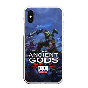 Чехол для iPhone XS Max матовый с принтом Doom Eternal The Ancient Gods в Петрозаводске, Силикон | Область печати: задняя сторона чехла, без боковых панелей | demon | dlc | doom | doom slayer | doomguy | eternal | games | the ancient gods | демон | древние боги | дум | игры | палач рока