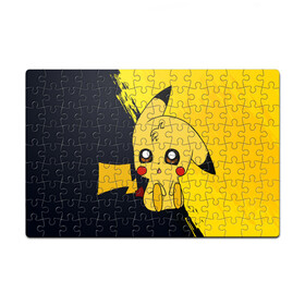 Головоломка Пазл магнитный 126 элементов с принтом Пикачу/Pikachu в Петрозаводске, полимерный материал с магнитным слоем | 126 деталей, размер изделия —  180*270 мм | anime | baby | cartoon | cute | kawaii | pika pika | pokemon | аниме | анимешникам | глаза | детям | зайчик | зверек | кавайный | кот | котенок | кролик | малыш | милый | мордочка | мультфильмы | няшный | пика пика | пикачу