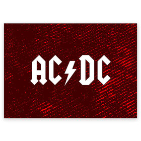 Поздравительная открытка с принтом AC DС в Петрозаводске, 100% бумага | плотность бумаги 280 г/м2, матовая, на обратной стороне линовка и место для марки
 | Тематика изображения на принте: ac dc | acdc | back to black | highway to hell | logo | music | rock | айси | айсидиси | диси | лого | логотип | молния | музыка | рок | символ | символика | символы | эйси | эйсидиси