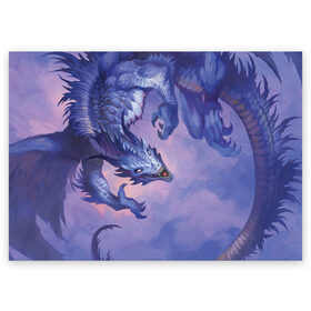 Поздравительная открытка с принтом Дракон воды в Петрозаводске, 100% бумага | плотность бумаги 280 г/м2, матовая, на обратной стороне линовка и место для марки
 | drag | dragon | арт | динамическое | динозавр | дракон | дракон воды | красивое | ледник | фантастика