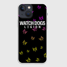 Чехол для iPhone 13 mini с принтом WATCH DOGS LEGION   ВОТЧ ДОГС в Петрозаводске,  |  | dogs | game | games | glitch | hacker | legion | logo | ubisoft | watch | вотч | глитч | догс | игра | игры | легион | лого | логотип | символ | хакер | хакеру