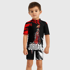 Детский купальный костюм 3D с принтом MICHAEL JORDAN в Петрозаводске, Полиэстер 85%, Спандекс 15% | застежка на молнии на спине | jordan | michael | michael jordan | nba | баскетбол | баскетболист | джордан | защитник | майкл | майкл джордан | нба