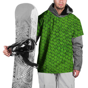 Накидка на куртку 3D с принтом зелёная чешуя  в Петрозаводске, 100% полиэстер |  | Тематика изображения на принте: чешуя | чешуя ящерицы