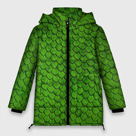 Женская зимняя куртка 3D с принтом зелёная чешуя в Петрозаводске, верх — 100% полиэстер; подкладка — 100% полиэстер; утеплитель — 100% полиэстер | длина ниже бедра, силуэт Оверсайз. Есть воротник-стойка, отстегивающийся капюшон и ветрозащитная планка. 

Боковые карманы с листочкой на кнопках и внутренний карман на молнии | чешуя | чешуя ящерицы