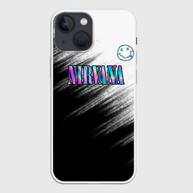 Чехол для iPhone 13 mini с принтом nirvana в Петрозаводске,  |  | nirvana | абстракция | брызги | градиент | звук | кино | кобейн | краска | курт | курт кобейн | музыка | неон | нирвана | полосы | потерялся | рок | рок группа | смайлик | текстура | улыбка | черно белое