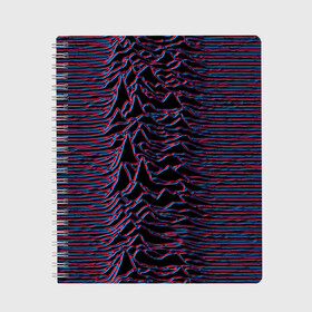 Тетрадь с принтом Joy Division Glitch в Петрозаводске, 100% бумага | 48 листов, плотность листов — 60 г/м2, плотность картонной обложки — 250 г/м2. Листы скреплены сбоку удобной пружинной спиралью. Уголки страниц и обложки скругленные. Цвет линий — светло-серый
 | glitch | ian curtis | joy division | rock | unknown pleasures | глюк | иэн кёртис | рок