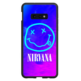 Чехол для Samsung S10E с принтом NIRVANA НИРВАНА в Петрозаводске, Силикон | Область печати: задняя сторона чехла, без боковых панелей | band | cobain | face | kurt | logo | music | nirvana | rock | rocknroll | группа | кобейн | курт | лого | логотип | музыка | музыкальная | нирвана | рожица | рок | рокнролл | символ