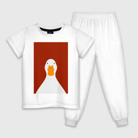 Детская пижама хлопок с принтом Утка в Петрозаводске, 100% хлопок |  брюки и футболка прямого кроя, без карманов, на брюках мягкая резинка на поясе и по низу штанин
 | иллюстрация | мем | мемы | рисунок | смешно | современно | утка