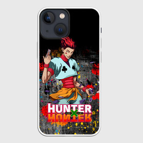 Чехол для iPhone 13 mini с принтом Хисока Мороу и логотип Хантер Хантер в Петрозаводске,  |  | anime | hunter | hunter x hunter | zoldyck | аниме | зодиак | охотник | охотники | хисока