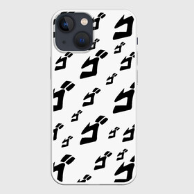 Чехол для iPhone 13 mini с принтом JOJO PATTERN BW в Петрозаводске,  |  | anime | jojo | jojo’s bizarre adventure | аниме | анимэ | биззаре адвенчер | джо | джо джо | джоджо | джонатан джостар | дзёсукэ хигасиката | дзётаро кудзё | жожо | игги | кира | лого | манга | невероятные приключения