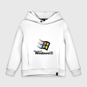 Детское худи Oversize хлопок с принтом Windows 98 в Петрозаводске, френч-терри — 70% хлопок, 30% полиэстер. Мягкий теплый начес внутри —100% хлопок | боковые карманы, эластичные манжеты и нижняя кромка, капюшон на магнитной кнопке | Тематика изображения на принте: microsoft | windows | windows98 | виндовс | майкрософт