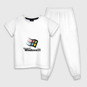 Детская пижама хлопок с принтом Windows 98 в Петрозаводске, 100% хлопок |  брюки и футболка прямого кроя, без карманов, на брюках мягкая резинка на поясе и по низу штанин
 | microsoft | windows | windows98 | виндовс | майкрософт