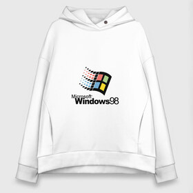 Женское худи Oversize хлопок с принтом Windows 98 в Петрозаводске, френч-терри — 70% хлопок, 30% полиэстер. Мягкий теплый начес внутри —100% хлопок | боковые карманы, эластичные манжеты и нижняя кромка, капюшон на магнитной кнопке | microsoft | windows | windows98 | виндовс | майкрософт