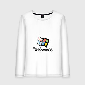 Женский лонгслив хлопок с принтом Windows 98 в Петрозаводске, 100% хлопок |  | microsoft | windows | windows98 | виндовс | майкрософт