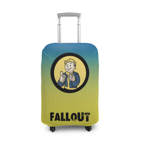 Чехол для чемодана 3D с принтом Fallout/Фоллаут в Петрозаводске, 86% полиэфир, 14% спандекс | двустороннее нанесение принта, прорези для ручек и колес | boy | fallout | new vegas | nuka cola | апокалипсис | бандиты | вегас | война | градиент | девочкам | детям | игра | логотипы игр | мальчикам | оружие | парни | пистолеты | подростковые | постапокалипсис | убежище