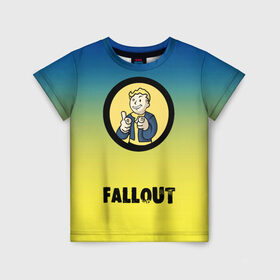 Детская футболка 3D с принтом Fallout/Фоллаут в Петрозаводске, 100% гипоаллергенный полиэфир | прямой крой, круглый вырез горловины, длина до линии бедер, чуть спущенное плечо, ткань немного тянется | boy | fallout | new vegas | nuka cola | апокалипсис | бандиты | вегас | война | градиент | девочкам | детям | игра | логотипы игр | мальчикам | оружие | парни | пистолеты | подростковые | постапокалипсис | убежище