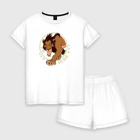 Женская пижама с шортиками хлопок с принтом Шрам в Петрозаводске, 100% хлопок | футболка прямого кроя, шорты свободные с широкой мягкой резинкой | scar | the lion king | vdkimel | король лев | шрам