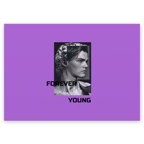 Поздравительная открытка с принтом Леонардо Ди Каприо в Петрозаводске, 100% бумага | плотность бумаги 280 г/м2, матовая, на обратной стороне линовка и место для марки
 | forever young | леонардо ди каприо | лицо | эстетика