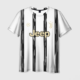 Мужская футболка 3D с принтом Juventus | Home Authentic style (2021/22) в Петрозаводске, 100% полиэфир | прямой крой, круглый вырез горловины, длина до линии бедер | 0x000000123 | juve | juventus | ronaldo | криштьяно | роналдо | юве | ювентус