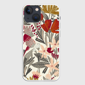 Чехол для iPhone 13 mini с принтом Полевые цветы в Петрозаводске,  |  | весна | дерево | колокольчик | листья | мак | природа | розы | цветок | цветы