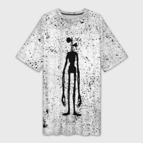 Платье-футболка 3D с принтом Сиреноголовый в Петрозаводске,  |  | siren head | zombie | великан | гигант | голова | гранж | гуманоид | зверь | зомби | инопланетянин | клещни | криптид | мистика | монстр | нло | пришелец | сирена | скелет | страшный | существа | тень | титан
