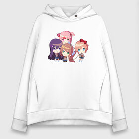 Женское худи Oversize хлопок с принтом Doki Doki Literature club! в Петрозаводске, френч-терри — 70% хлопок, 30% полиэстер. Мягкий теплый начес внутри —100% хлопок | боковые карманы, эластичные манжеты и нижняя кромка, капюшон на магнитной кнопке | anime | anime game | doki doki | doki doki literature club | literature club | monika | natsuki | sayori | yuri | аниме | аниме игра | доки доки | доки доки литературный клуб | литературный клуб | моника | нацуки | саери | юри