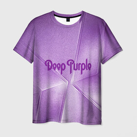 Мужская футболка 3D с принтом Deep Purple в Петрозаводске, 100% полиэфир | прямой крой, круглый вырез горловины, длина до линии бедер | Тематика изображения на принте: deep | logo | purple | rock | whoosh | группа | знаменитости | лого | надпись | рок | текст