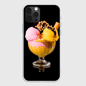 Чехол для iPhone 12 Pro Max с принтом Мороженое в Петрозаводске, Силикон |  | мороженое | сладости | стакан | чёрный | шоколад