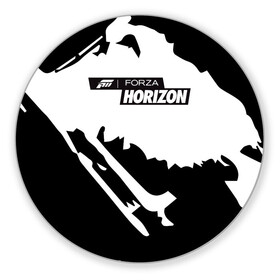 Коврик для мышки круглый с принтом Forza Horizon в Петрозаводске, резина и полиэстер | круглая форма, изображение наносится на всю лицевую часть | fh4 | forza | games | horizon | playground | авто | гонки | горизонт | машины | сила | фестиваль | форза | хоризон