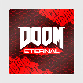 Магнит виниловый Квадрат с принтом DOOM ETERNAL / ДУМ ЭТЕРНАЛ в Петрозаводске, полимерный материал с магнитным слоем | размер 9*9 см, закругленные углы | Тематика изображения на принте: bfg | brutal | doom | eternal | ethernal | game | games | logo | дум | игра | игры | лого | логотип | логотипы | символ | символы | этернал