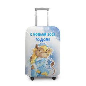 Чехол для чемодана 3D с принтом С Новым 2021 Годом в Петрозаводске, 86% полиэфир, 14% спандекс | двустороннее нанесение принта, прорези для ручек и колес | 