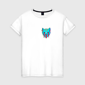 Женская футболка хлопок с принтом Кислотный Кот в Петрозаводске, 100% хлопок | прямой крой, круглый вырез горловины, длина до линии бедер, слегка спущенное плечо | кислотный кот | кот | рисунок | сюрреализм