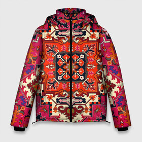 Мужская зимняя куртка 3D с принтом Бордовый ковер в Петрозаводске, верх — 100% полиэстер; подкладка — 100% полиэстер; утеплитель — 100% полиэстер | длина ниже бедра, свободный силуэт Оверсайз. Есть воротник-стойка, отстегивающийся капюшон и ветрозащитная планка. 

Боковые карманы с листочкой на кнопках и внутренний карман на молнии. | 90 е | 90е | бабушкин | бабушкин ковер | девяностые | ковер | ковер на стене | коврик | кружево | мягкий | орнамент | палас | пол | старый ковер | текстуры | узор | цветочки | цветы