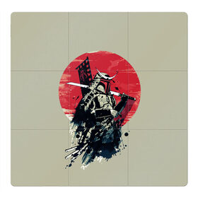 Магнитный плакат 3Х3 с принтом Samurai man в Петрозаводске, Полимерный материал с магнитным слоем | 9 деталей размером 9*9 см | бамбук | катана | сакура | самурай | япония