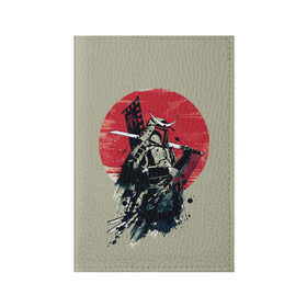 Обложка для паспорта матовая кожа с принтом Samurai man в Петрозаводске, натуральная матовая кожа | размер 19,3 х 13,7 см; прозрачные пластиковые крепления | бамбук | катана | сакура | самурай | япония