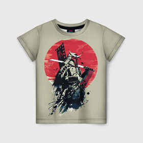 Детская футболка 3D с принтом Samurai man в Петрозаводске, 100% гипоаллергенный полиэфир | прямой крой, круглый вырез горловины, длина до линии бедер, чуть спущенное плечо, ткань немного тянется | бамбук | катана | сакура | самурай | япония