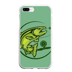 Чехол для iPhone 7Plus/8 Plus матовый с принтом Large fish в Петрозаводске, Силикон | Область печати: задняя сторона чехла, без боковых панелей | океан | рыбалка | рыбы | спининг