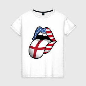 Женская футболка хлопок с принтом Английский Язык в Петрозаводске, 100% хлопок | прямой крой, круглый вырез горловины, длина до линии бедер, слегка спущенное плечо | american | england | english | usa | английский язык | англия | переводчик | сша | тренд | язык