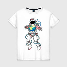 Женская футболка хлопок с принтом Elon Musk в Петрозаводске, 100% хлопок | прямой крой, круглый вырез горловины, длина до линии бедер, слегка спущенное плечо | astronaut | celebrity | cosmonaut | cosmos | genius | gloves | planet | space | spacesuit | гений | знаменитость | космонавт | космос | перчатки | планета | скафандр