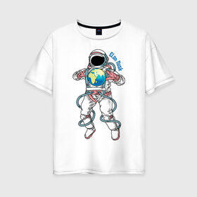 Женская футболка хлопок Oversize с принтом Elon Musk в Петрозаводске, 100% хлопок | свободный крой, круглый ворот, спущенный рукав, длина до линии бедер
 | astronaut | celebrity | cosmonaut | cosmos | genius | gloves | planet | space | spacesuit | гений | знаменитость | космонавт | космос | перчатки | планета | скафандр