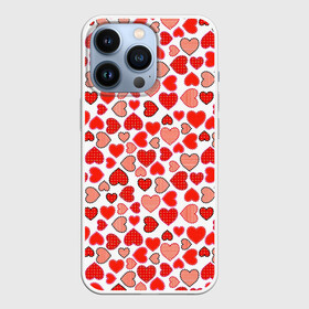 Чехол для iPhone 13 Pro с принтом Сердечки паттерн в Петрозаводске,  |  | cute | love is | valentines day | you | алые | валентина | влюбленные | девушке | день рождения | дружба | жена | лучшая | любимая | люблю | любовь | мама | марта | милые | нежные | подарок | свадьба | серде | сердца