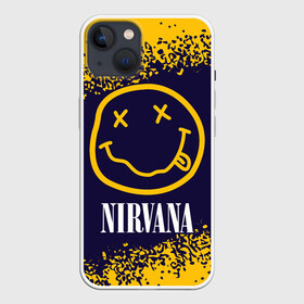 Чехол для iPhone 13 с принтом NIRVANA   НИРВАНА в Петрозаводске,  |  | band | cobain | face | kurt | logo | music | nirvana | rock | rocknroll | группа | кобейн | курт | лого | логотип | музыка | музыкальная | нирвана | рожица | рок | рокнролл | символ