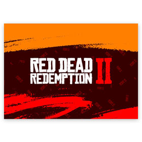 Поздравительная открытка с принтом RED DEAD REDEMPTION 2 в Петрозаводске, 100% бумага | плотность бумаги 280 г/м2, матовая, на обратной стороне линовка и место для марки
 | dead | game | games | logo | rdr | rdr2 | red | red dead redemption 2 | redemption | дед | игра | игры | лого | логотип | логотипы | рдр | рдр2 | ред | редемпшен | редемпшн | символ | символы